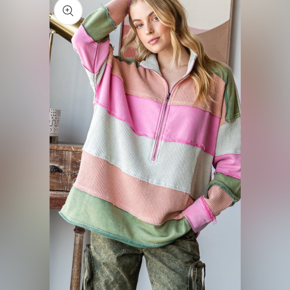 Colorblock Oli & Hali Half-Zip Pullover